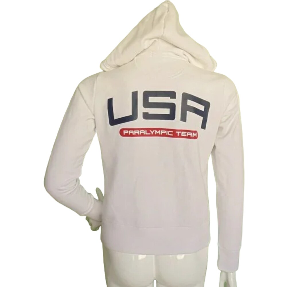 USA PARALYMPICS TEAM, Ralph Lauren Hoodie, M, White, Brazil 2016, Zipper/Pockets